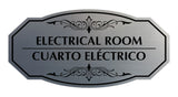Signs ByLITA Victorian Electrical Room- Cuarto Eléctrico Bilingual Wall or Door Sign