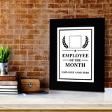 Employee of the Month Award Personalized (Black) Wall Plaque With Easel Acrylic Stand | Workplace Recognition Ceremonies Award Plaques