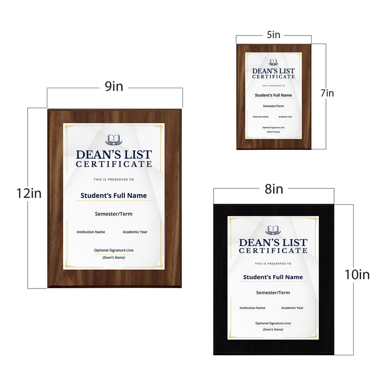 Dean’s List Certificate Personalized (Wooden) Wall Plaque With Easel Acrylic Stand | Certificates & Achievements