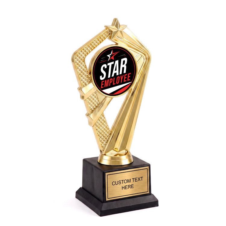 All Quality Star Employee Trophy, Custom Engraved — Personalized Standout-Employee Recognition Award