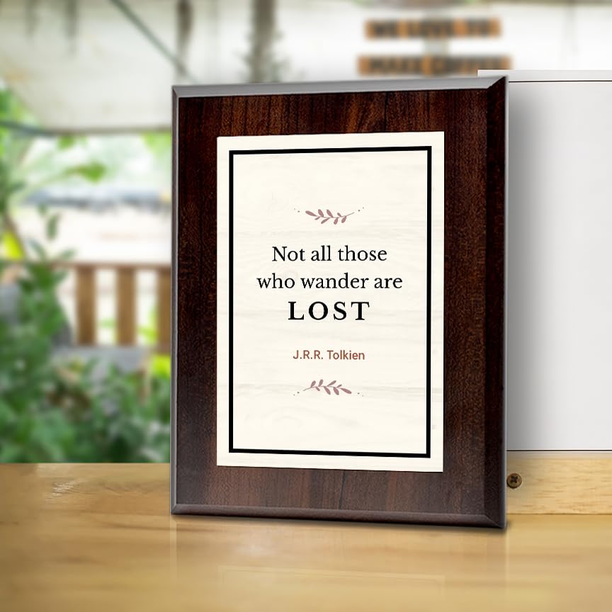 Not all those who wander are lost – J.R.R. Tolkien Decorative Wall Plaque With Easel Acrylic Stand | Great Literature Decor