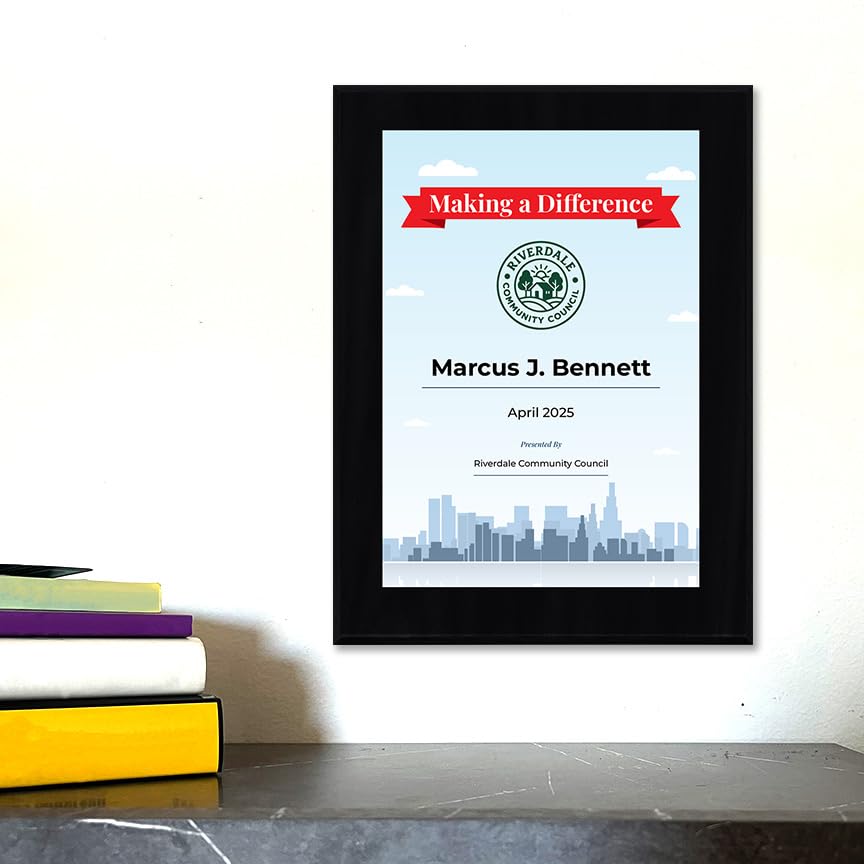 Community Hero Award Personalized (Wooden) Wall Plaque With Easel Acrylic Stand | Certificates & Achievements Personalized Wall Prints (Plaques)
