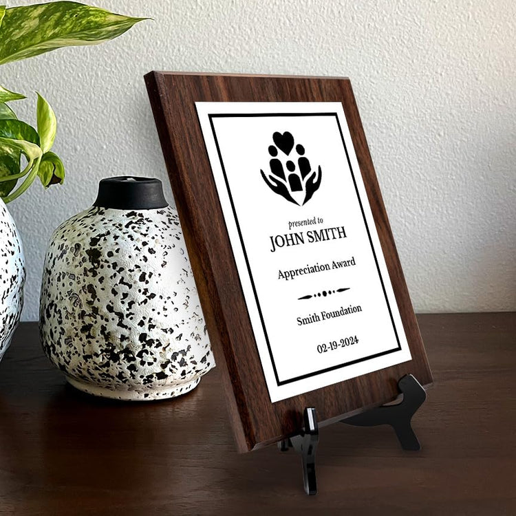 Donor and Patron Gratitude Custom Award Plaque | Easel Mount Option | Recognition and Service Personalizable Plaque