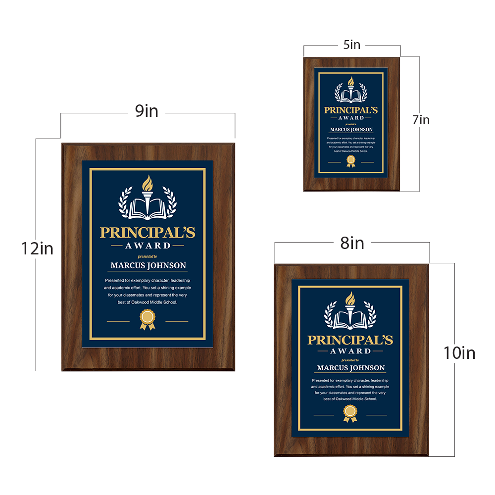 Principal's Award' Award Personalized Wall Plaque With Easel Acrylic Stand | Education Recognition School Award Plaques