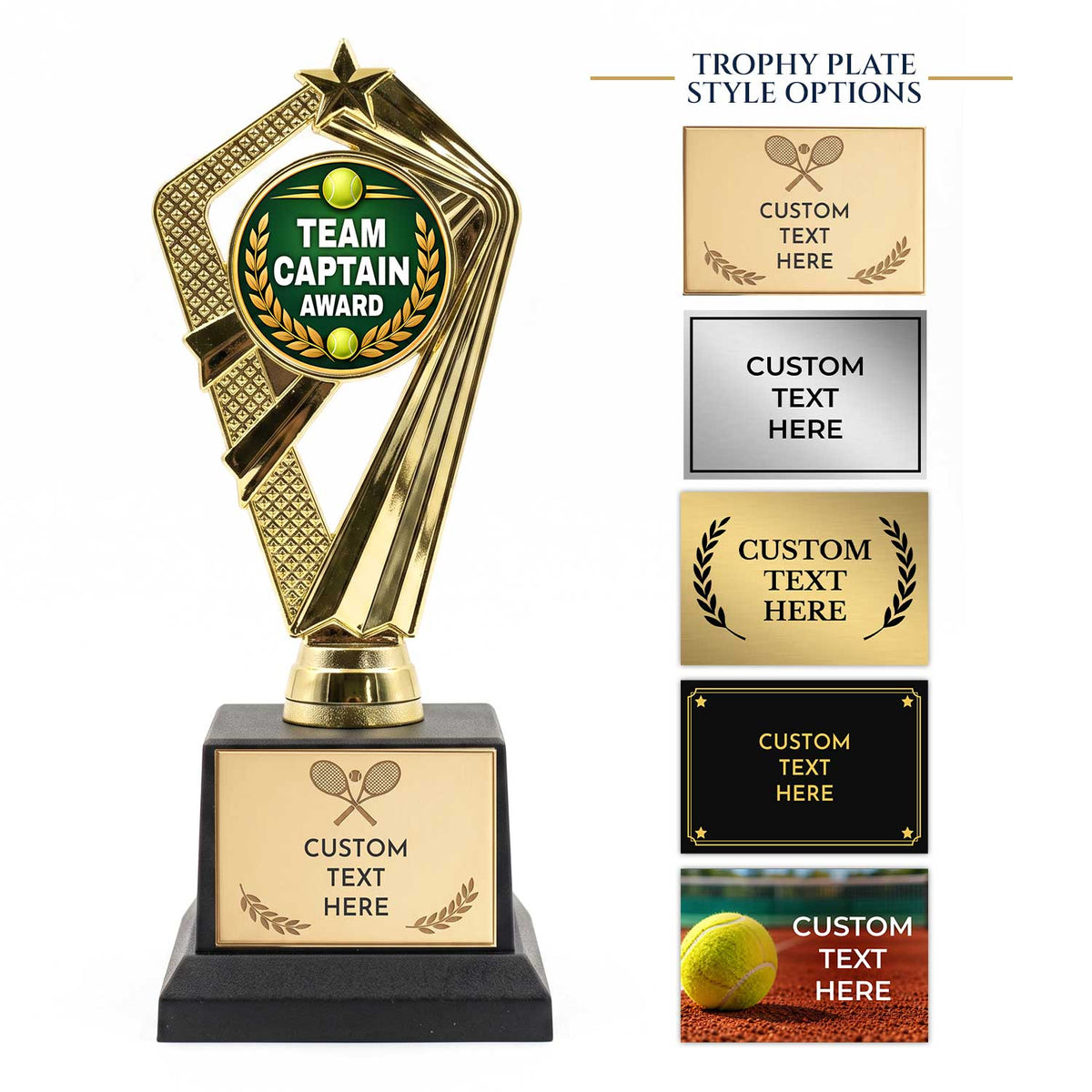 Tennis Player Trophy Awards (Captain, Rookie, Best Serve) - Custom Engraved