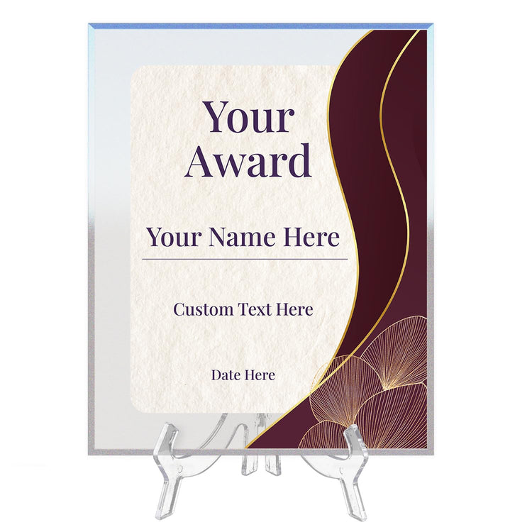 Signs ByLITA Personalized Acrylic Award Plaque with Elegant Borders Design – Custom Engraved Clear Desk Award, Recognition Gift, Office Decor (Multiple Sizes)