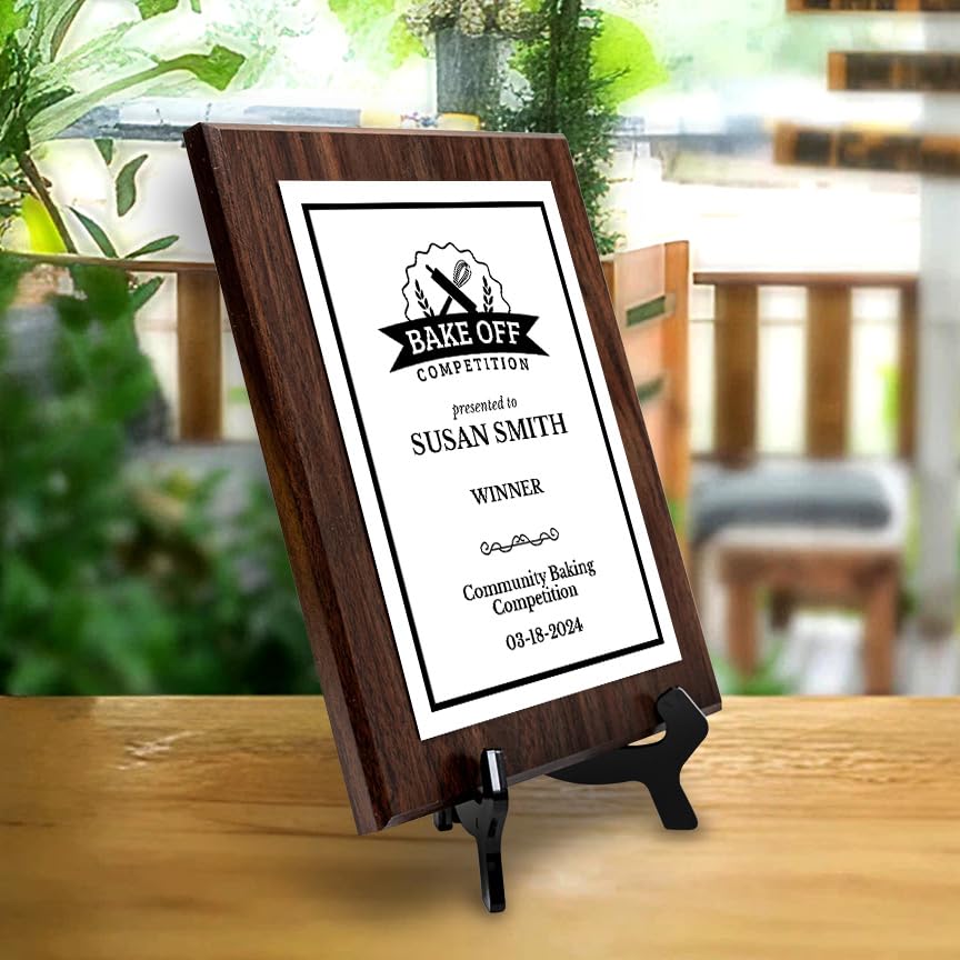 Bake Off Competition Customizable Award Plaque | Easel Mount Option | Achievement and Recognition Personalizable Plaques