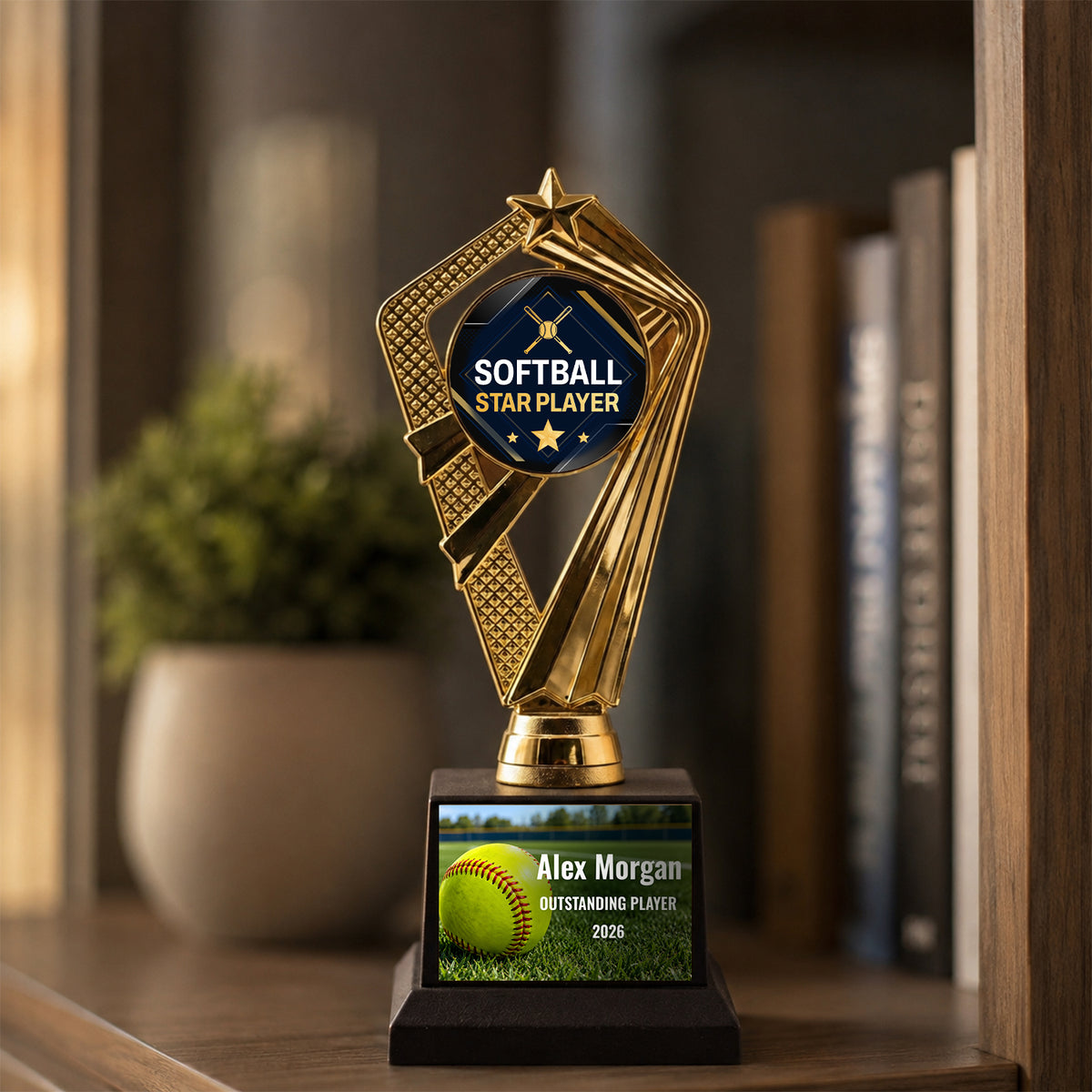 All Quality Softball Star Player Trophy, Custom Engraved — Personalized Youth Softball Award, MVP & Standout Player Gift