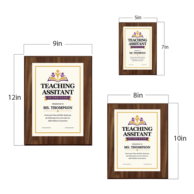 Teaching Assistant of the Year Award Personalized Wall Plaque With Easel Acrylic Stand | Education Recognition School Award Plaques