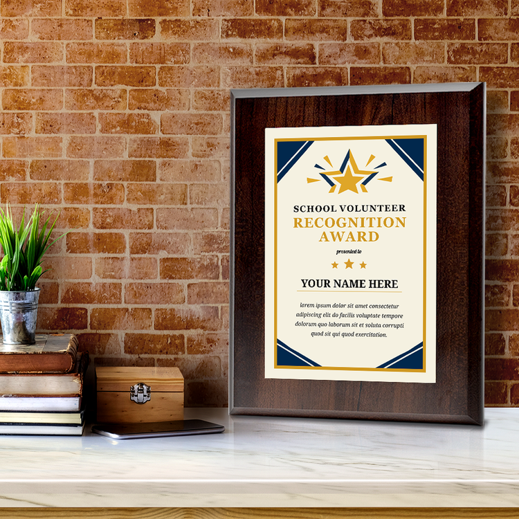 School Volunteer Recognition Award' Personalized Wall Plaque With Easel Acrylic Stand | Education Recognition School Award Plaques