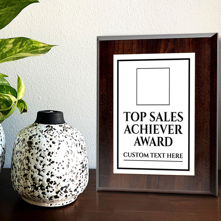 Top Sales Achiever Award Personalized (Wooden) Wall Plaque With Easel Acrylic Stand | Workplace Recognition Ceremonies Award Plaques