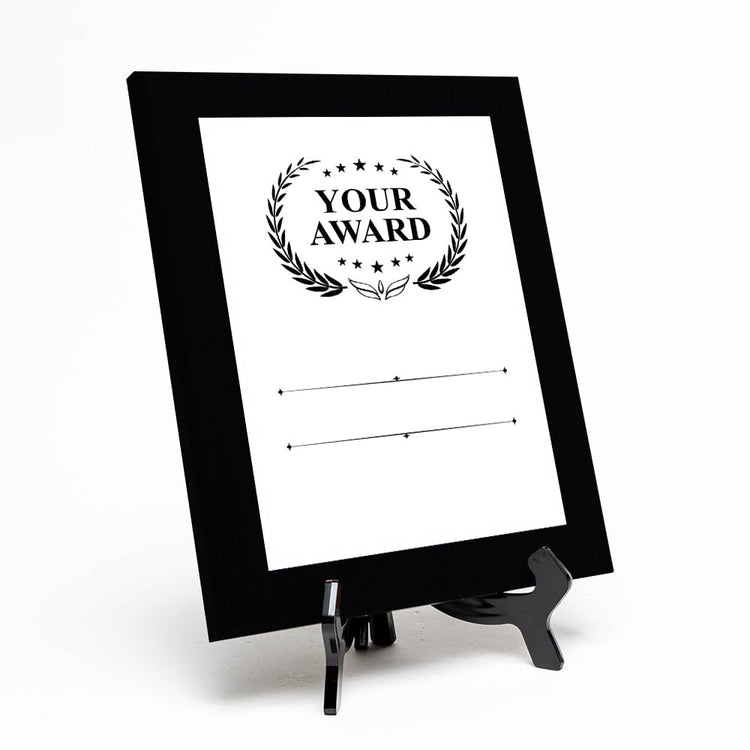 Signs ByLITA Customizable Black Frame Wooden Award Plaque | Optional Easel Mount | Personalizable Recognition Gift for Winners of Awards, Certificates and Achievements