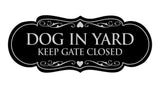 Designer Dog In Yard Keep Gate Closed Sign