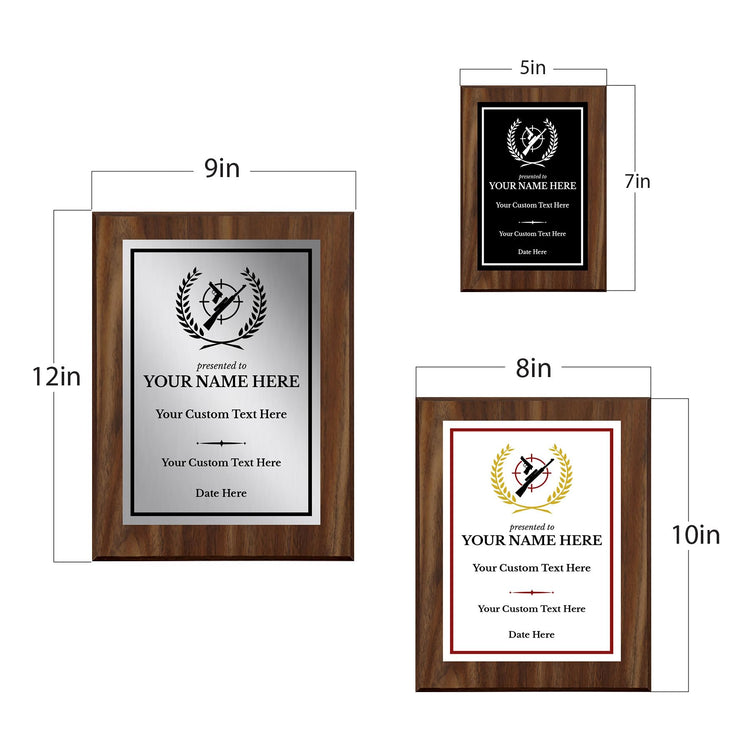 Shooting Customizable Wooden Award Plaque | Easel Mount Option | Achievement and Recognition Personalizable Plaques