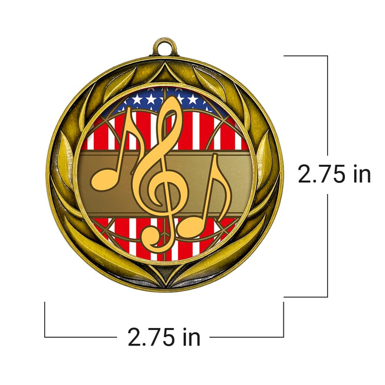 All Quality Music Wreath Design Medal - 1st, 2nd, 3rd Place