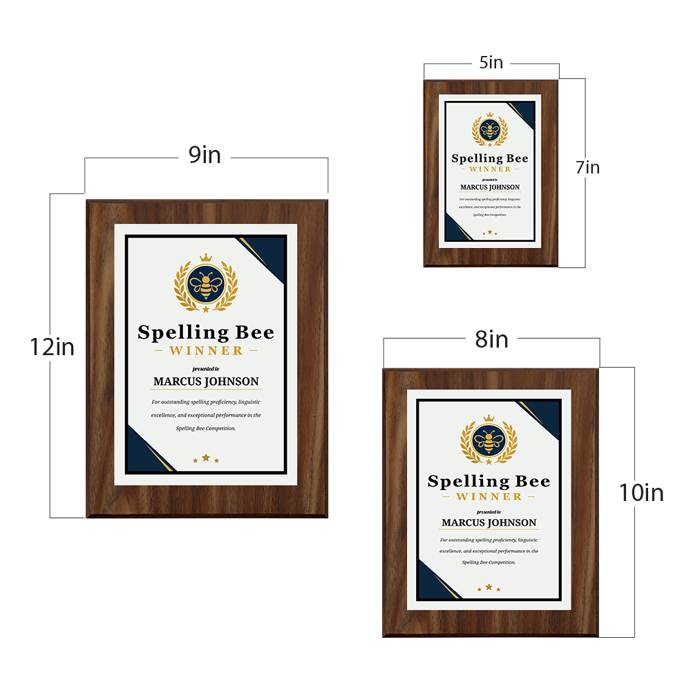 Spelling Bee Winner Award Personalized Wall Plaque With Easel Acrylic Stand | Education Recognition School Award Plaques