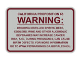 Classic Framed California Proposition 65 Sign Alcoholic Beverages