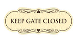 Designer Keep Gate Closed Sign