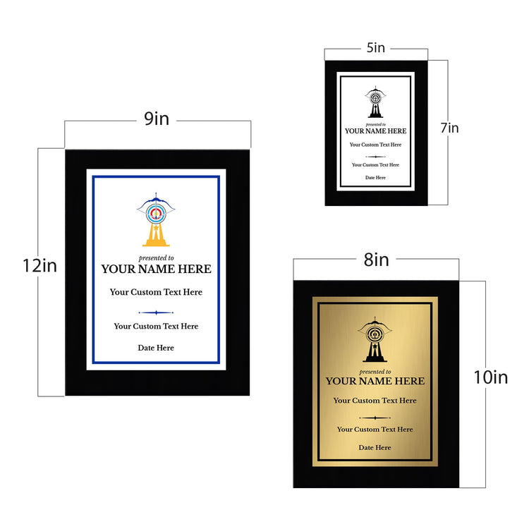 Archery Customizable Black Frame Wooden Award Plaque | Easel Mount Option | Achievement and Recognition Personalizable Plaques | Sports Award