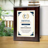 Dental Professional Award Personalized Wall Plaque With Easel Acrylic Stand | Professional/Industry Recognition Award Plaques