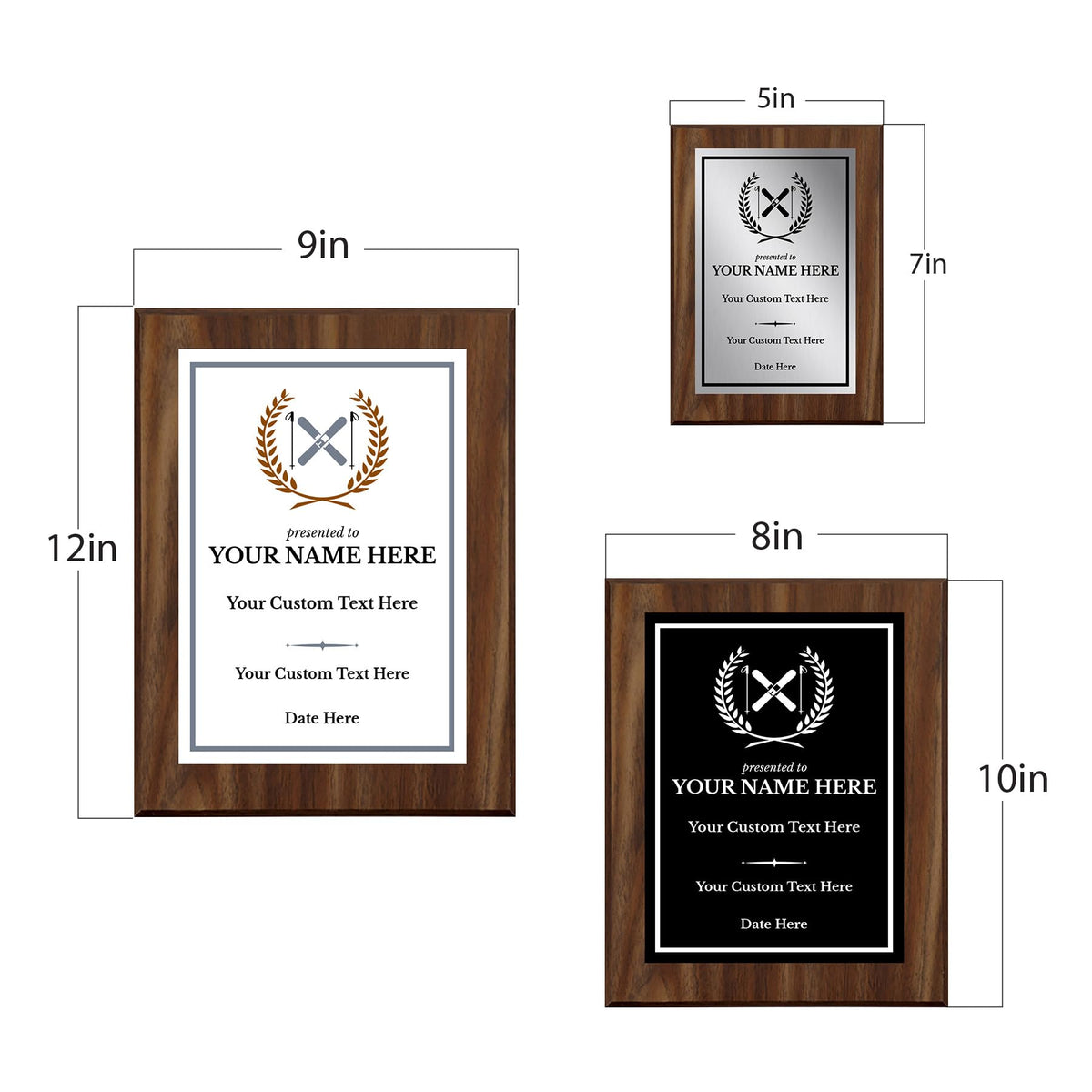 Skiing Customizable Wooden Award Plaque | Easel Mount Option | Achievement and Recognition Personalizable Plaques