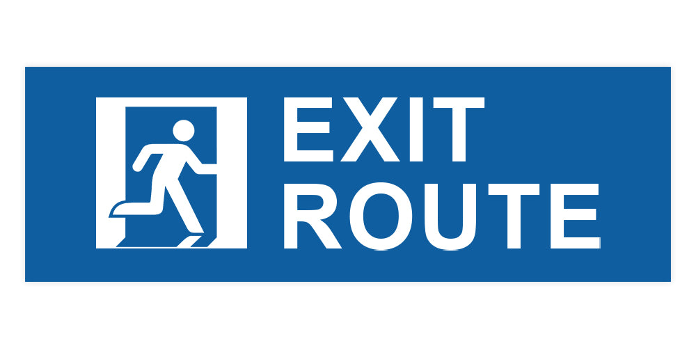 Exit Routes Lettering Basic Exit Route Wall or Door Sign – Pacific Sign and Stamp