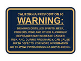 Classic Framed California Proposition 65 Sign Alcoholic Beverages