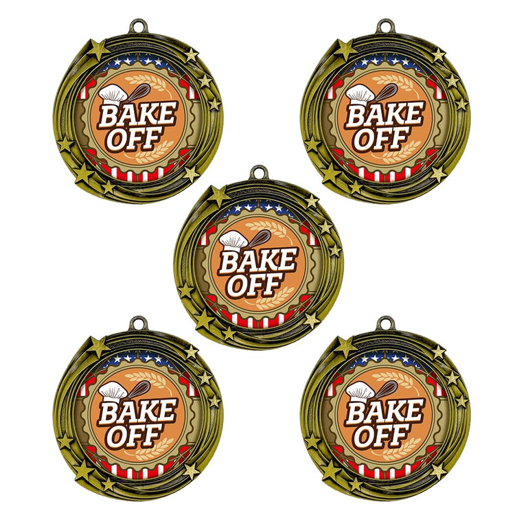 All Quality Stars Design Bake Off Medal | Competition Metal Medal - 1st, 2nd, 3rd Place