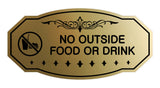 Victorian No Outside Food Or Drink Sign