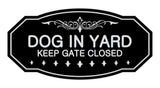 Victorian Dog In Yard Keep Gate Closed Sign