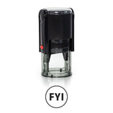 Round Fyi Self Inking Rubber Stamp Size 1-1/4"
