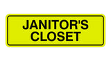 Yellow / Black Standard Janitor's Closet Sign