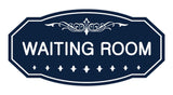 Navy Blue / White Victorian Waiting Room Sign