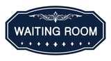 Navy Blue / White Victorian Waiting Room Sign
