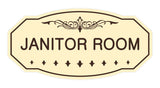 Ivory / Dark Brown Victorian Janitor Room Sign