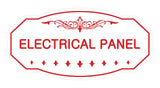 White / Red Victorian Electrical Panel Sign