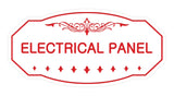 White / Red Victorian Electrical Panel Sign