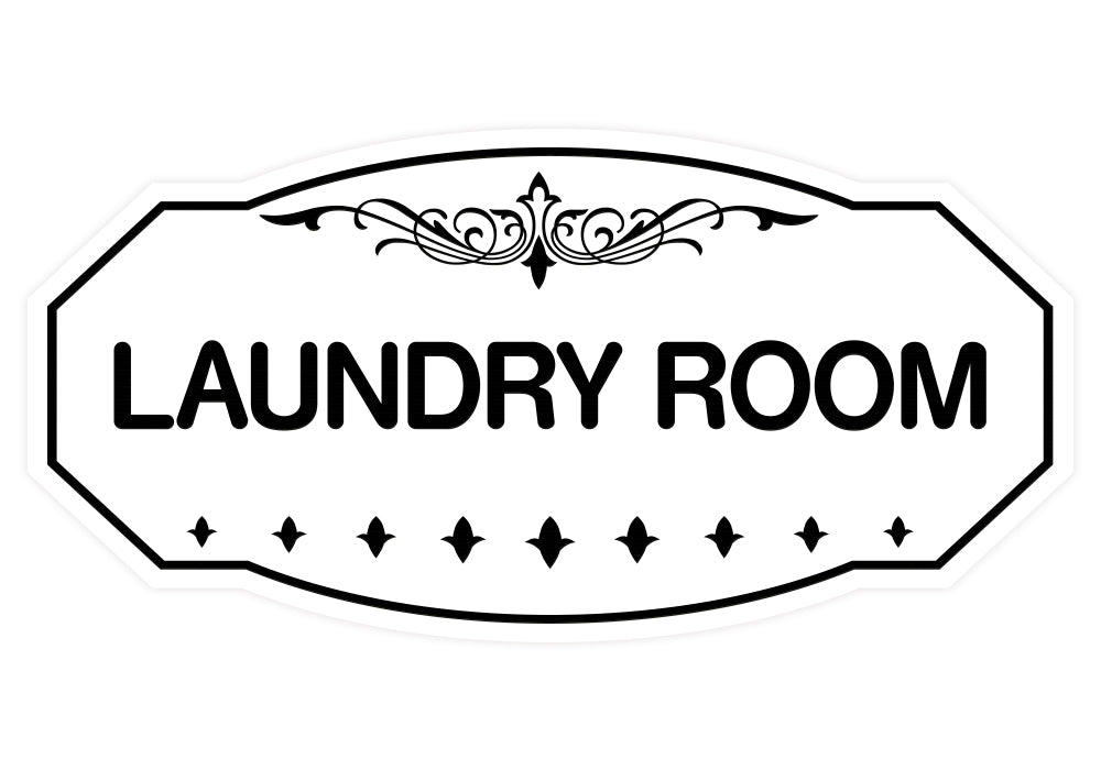 White Victorian Laundry Room Sign
