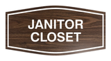Walnut Fancy Janitor Closet Sign