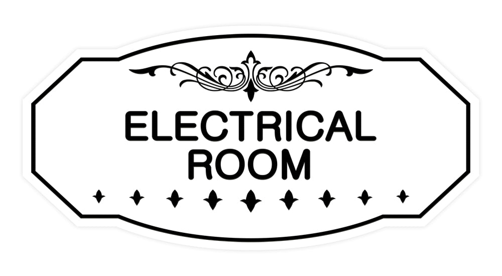 White Victorian Electrical Room Sign