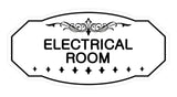 White Victorian Electrical Room Sign