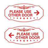 Victorian Please Use Other Door Sign Set