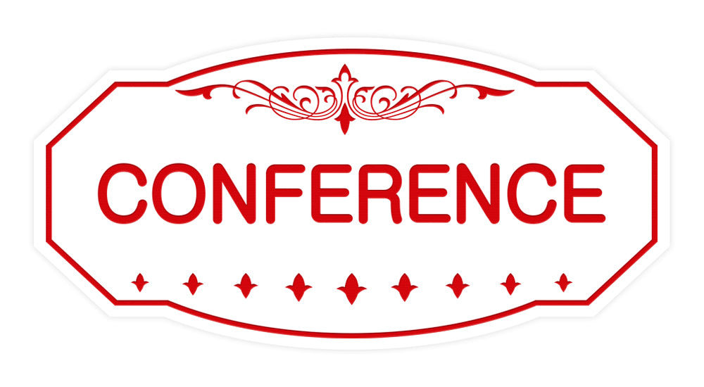 White / Red Victorian Conference Sign