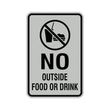 Portrait Round No Outside Food Or Drink Sign