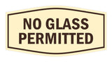 Signs ByLITA Fancy No Glass Permitted Sign with Adhesive Tape, Mounts On Any Surface, Weather Resistant, Indoor/Outdoor Use