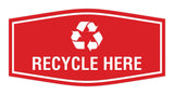 Fancy Recycle Here Wall or Door Sign