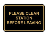 Classic Framed Please Clean Station Before Leaving Wall or Door Sign