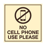 Signs ByLITA Square No Cell Phone Use Please Sign with Adhesive Tape, Mounts On Any Surface, Weather Resistant, Indoor/Outdoor Use