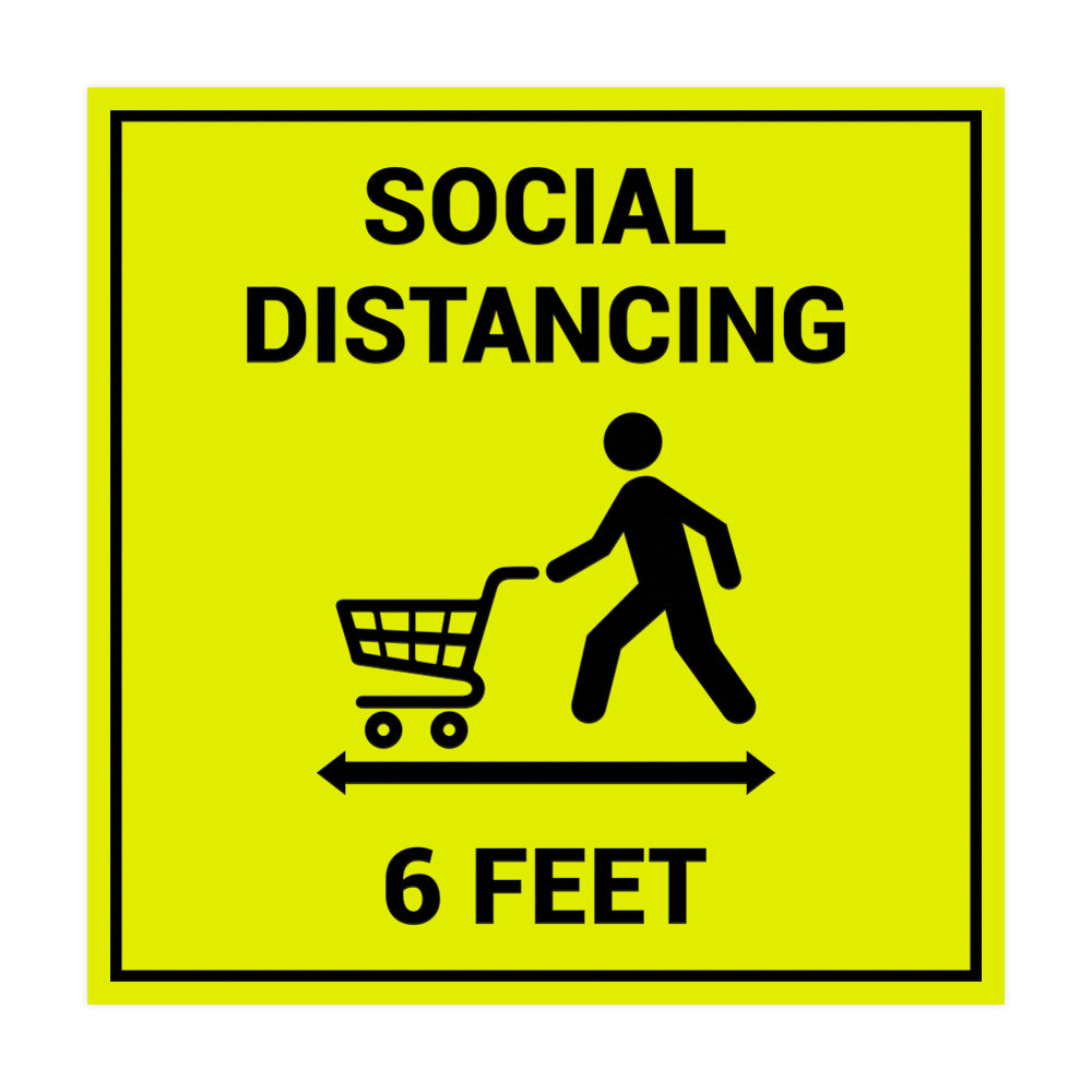 Signs ByLITA Square Social Distancing 6 Feet Sign – Pacific Sign and Stamp