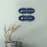Designer Chicks and Roosters Novelty Restroom Signs (Set of 2) Wall or Door Sign